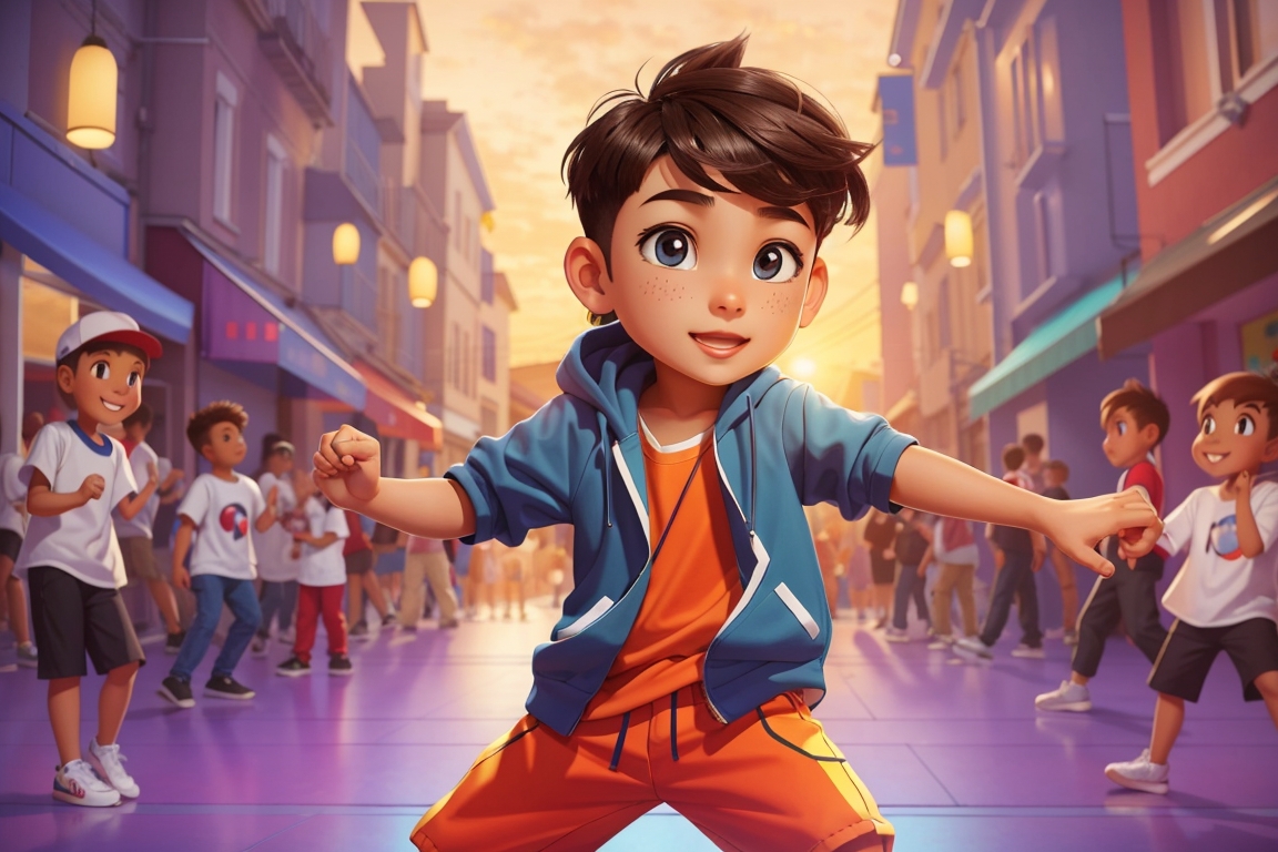 young boy dancing